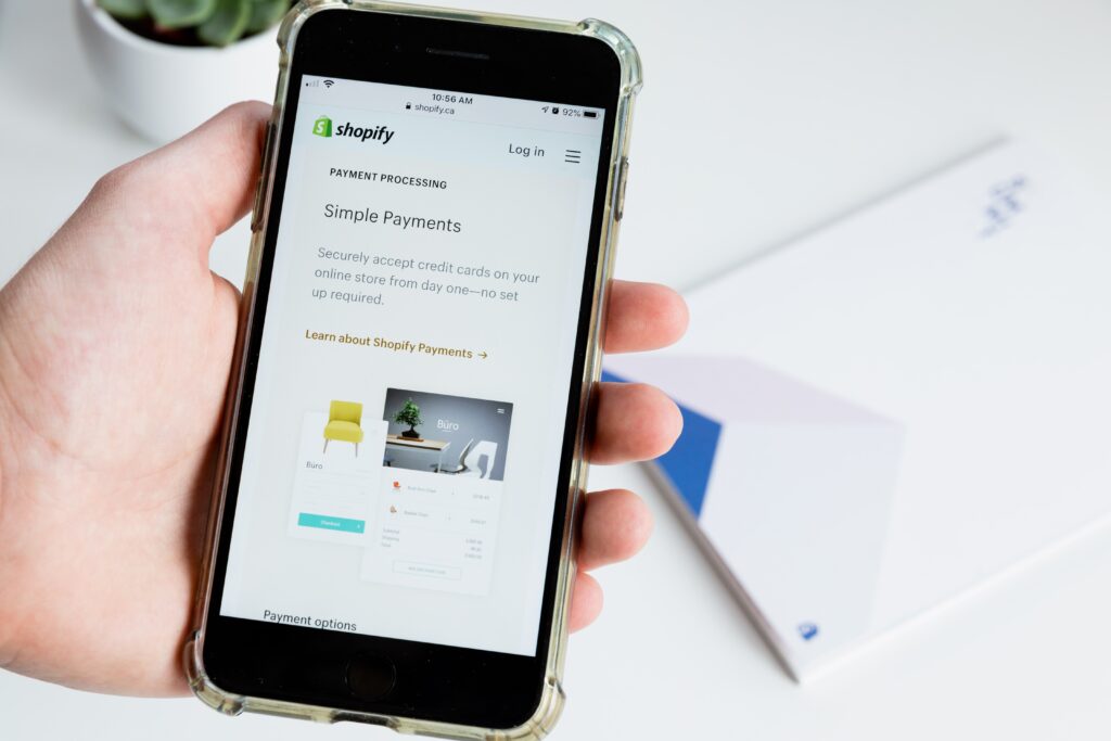 Shopify på mobil.